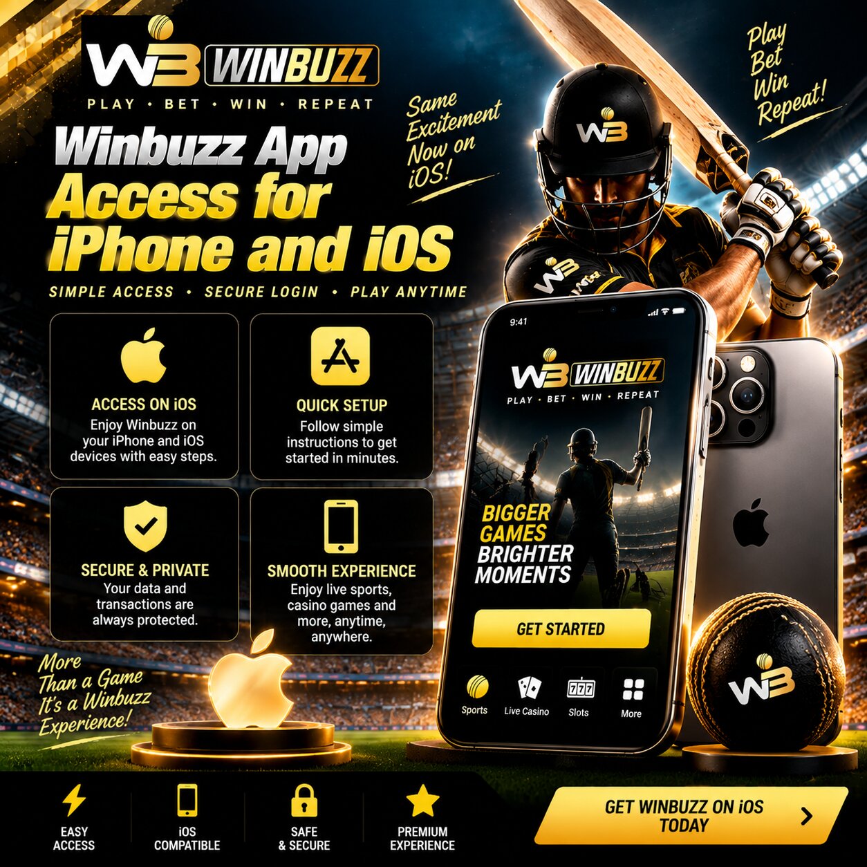 Winbuzz App Access for iPhone and iOS