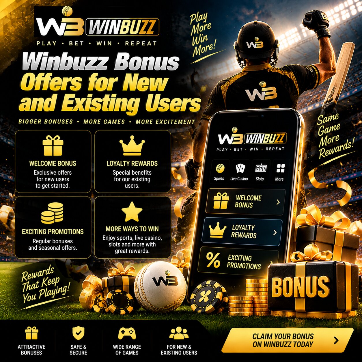 Winbuzz Bonus Offers for New and Existing Users