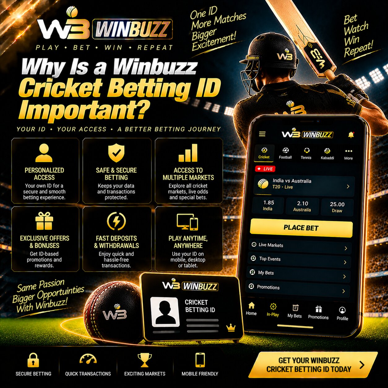 Why Is a Winbuzz Cricket Betting ID Important?