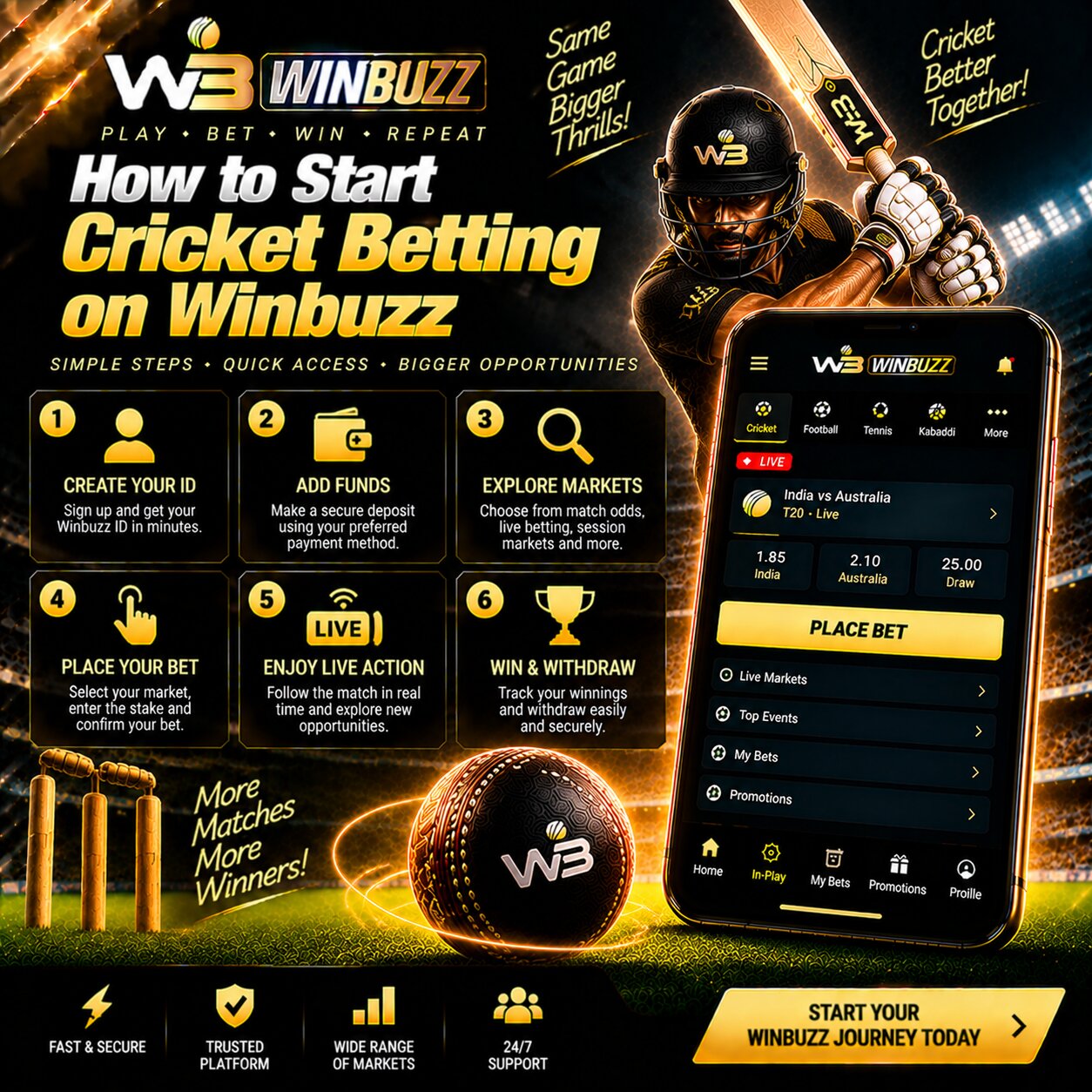 How to Start Cricket Betting on Winbuzz